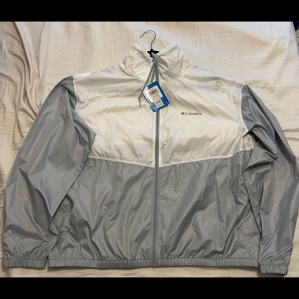 Grey/White Morning View Collared Windbreaker